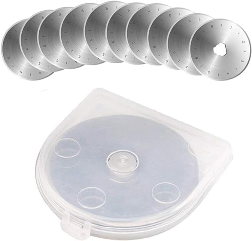 LYSAIMG 10 Pcs Rotary Cutter Blades,45Mm Replacement Blades with Scale,Sharp and Durable, Suitable for Olfa,Truecut & Martelli,For Fabric,Leather, Sewing,Quilting image number 5