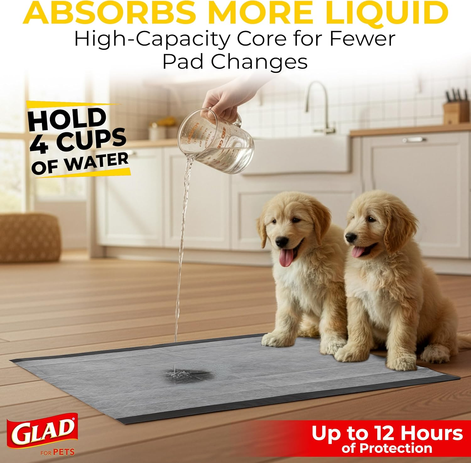 Glad for Pets Black Charcoal Puppy Pads | Puppy Potty Training Pads That Absorb & NEUTRALIZE Urine Instantly | New & Improved Quality image number 1
