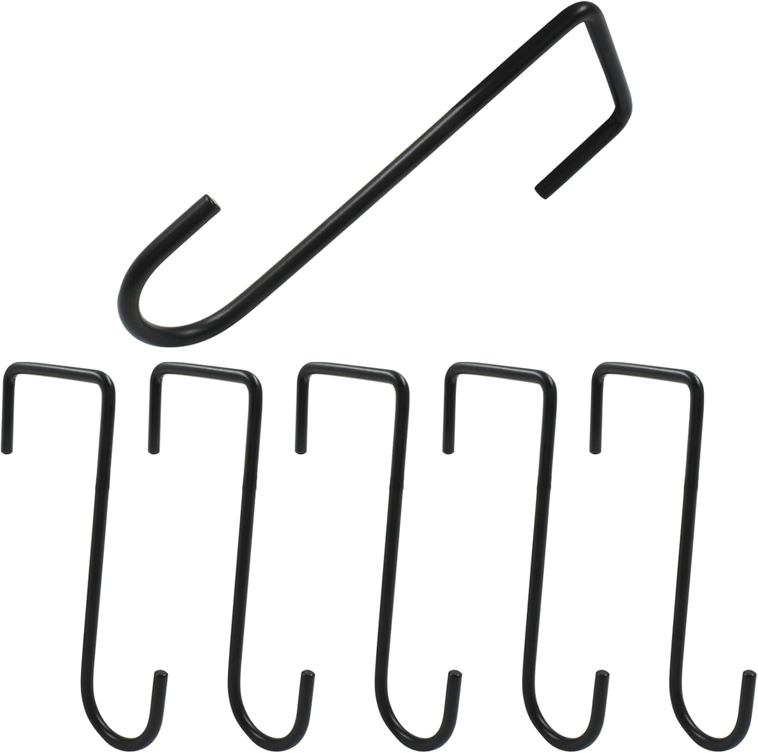 Hitefu 6PCS Vinyl Fence Hooks, 2 X 6 Inches Patio Hooks, Black Powder Coated Steel Hangers for Hanging Bird Feeder, Plants, Lights, Planters, Pool Equipment image number 6