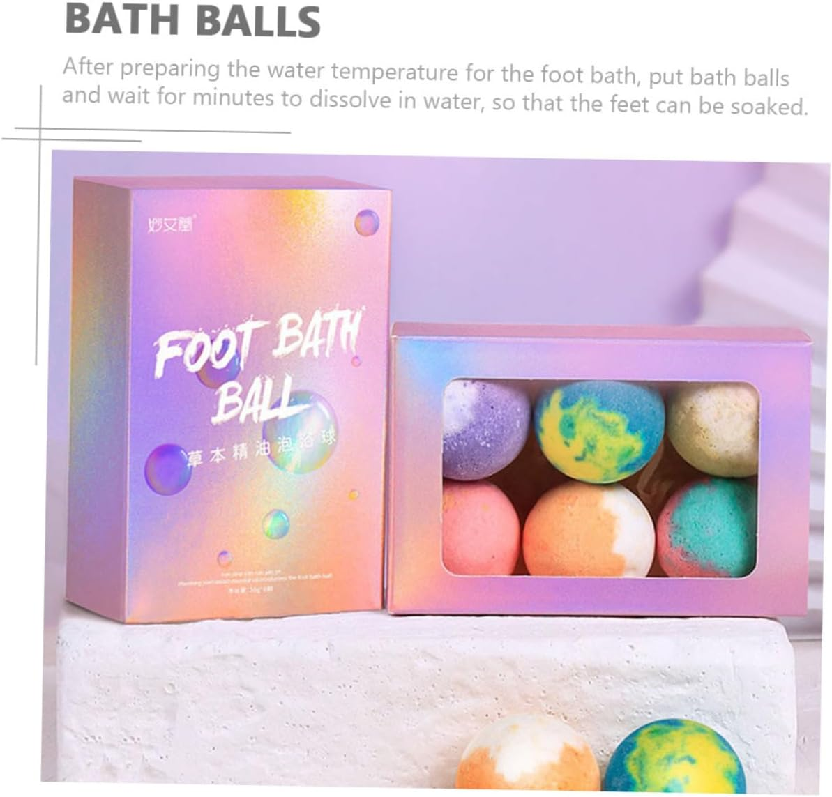 Minkissy 6Pcs Foot Non-Sweat Bathing Balls for Women Bath Salt Balls Foot Soak for Women image number 5