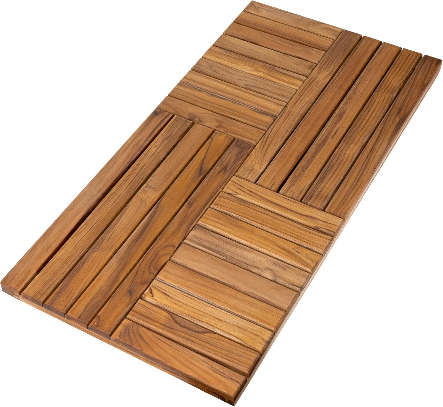 Utoplike Teak Wooden Shower Mat, Wood Bath Mat, Large Bathroom Mat for Shower, Teak Wood Floor Mat for inside Shower image number 1
