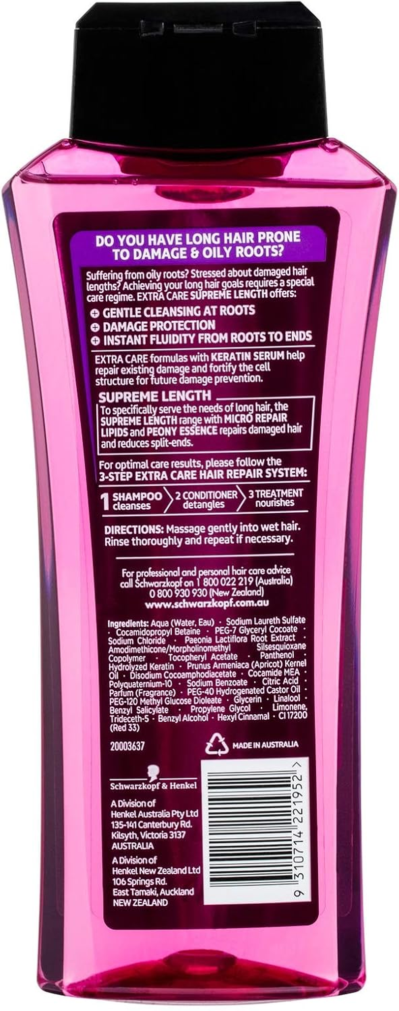 Schwarzkopf Extra Care Supreme Length Shampoo 400Ml