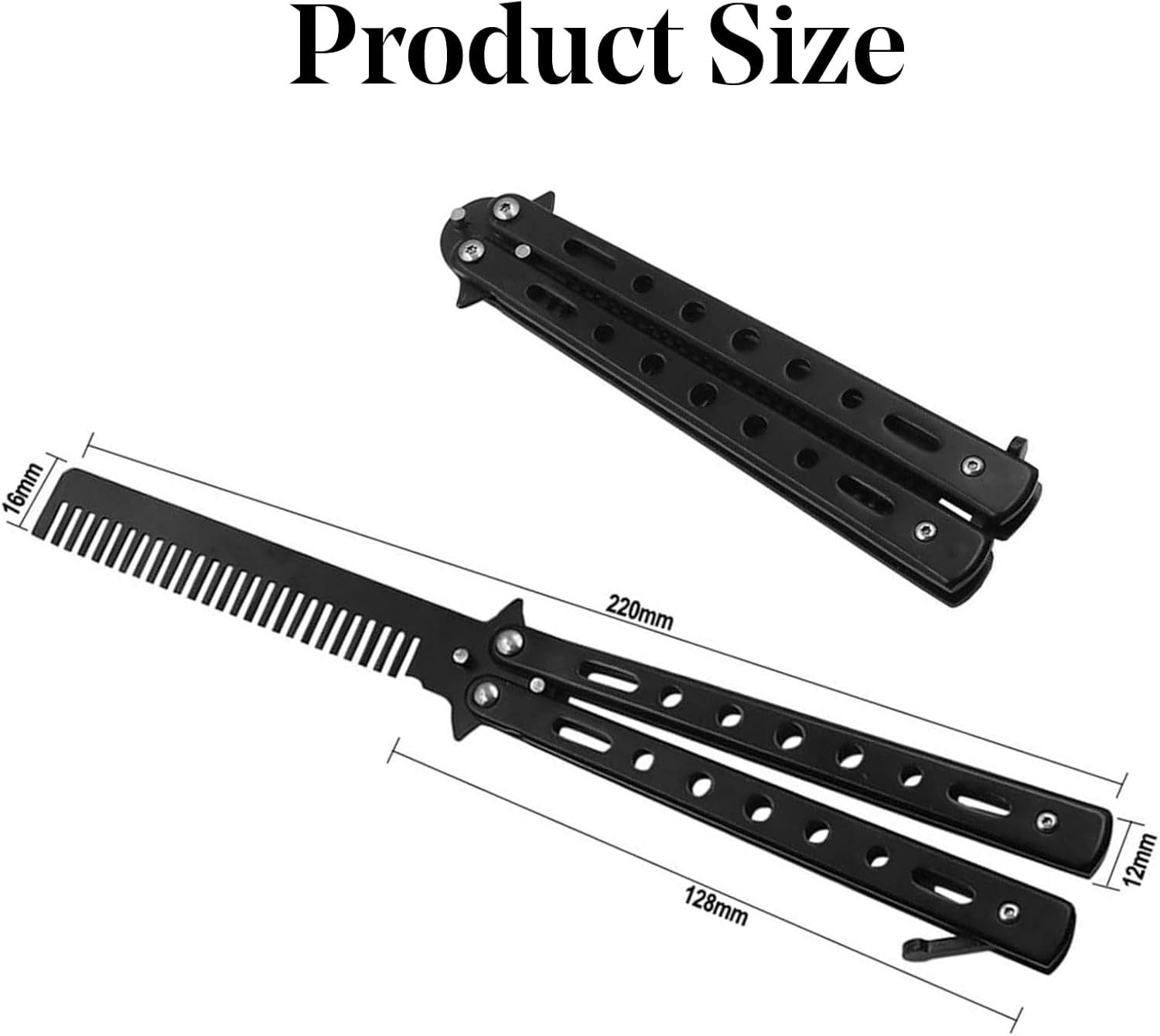 Butterfly Comb, Foldable, Practice Butterfly, Flipping Trick, Stainless Steel, Butterfly Hair Comb for Beginner, Salon Beauty Tool, for Trainer Lover image number 2