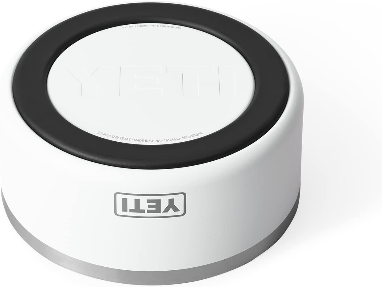 YETI Boomer 8, Stainless Steel, Non-Slip Dog Bowl, Holds 64 Ounces, White