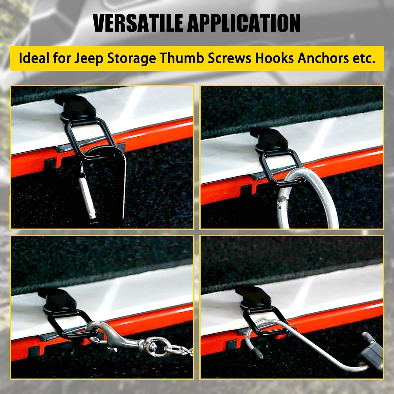 HKYLRAT 16PCS D Ring Tie down Anchor, Tie down D Ring Anchor, Secure Tie down Hooks & Lashing Loops for Truck, Trailer, Cargo, Boat - Industrial Grade Fixing Points image number 5