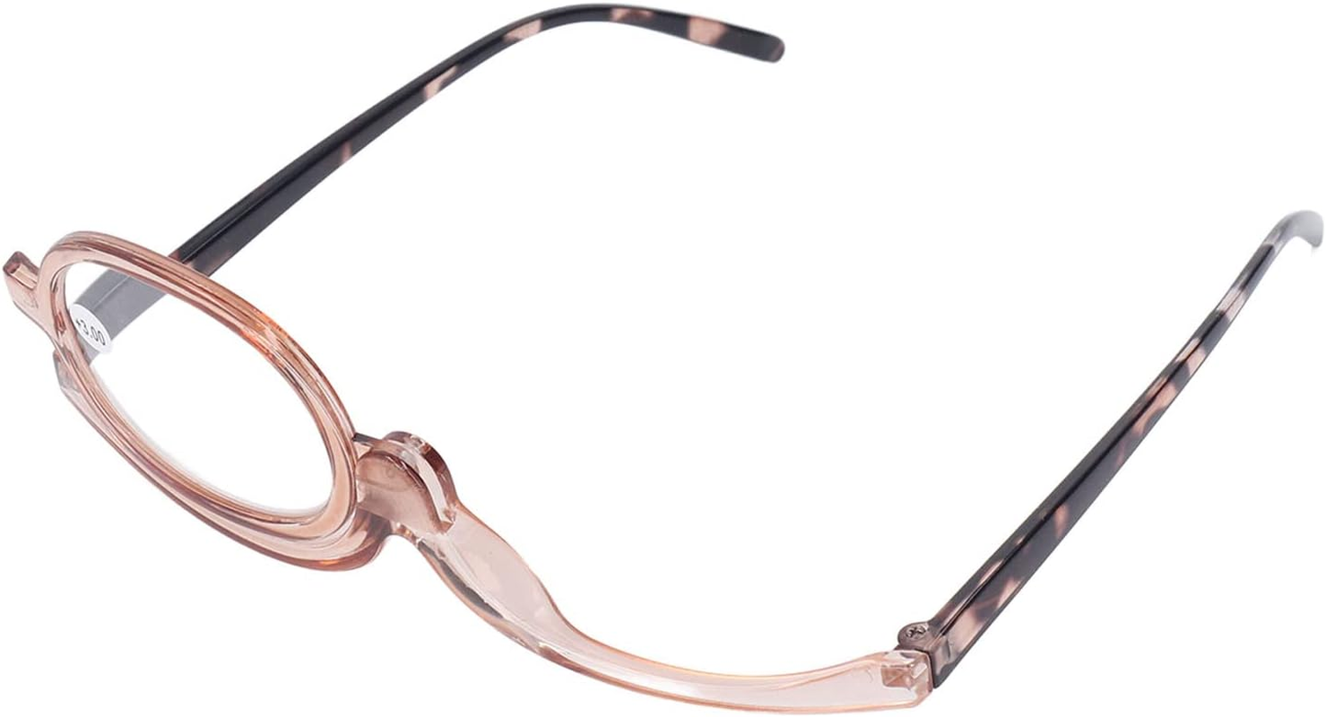 Folding Magnifying Glasses, 180 Degree Rotation Magnifying Makeup Glasses Folding Spring Hinge Single Lens with Concealer Box (+3.00) image number 6