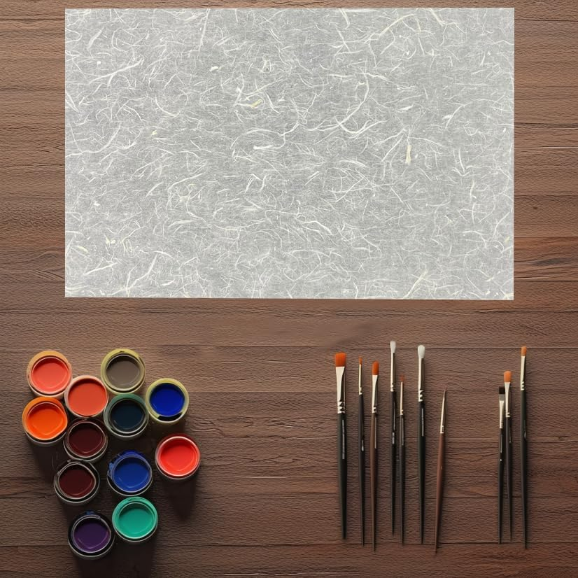 Vagocom 80 Sheets 11"X6.7" Mulberry Paper,Handmade Origami Paper Natural Fiber Rice Paper Sheets for Decoupage Paper,Diy Art Crafts(28X17Cm)