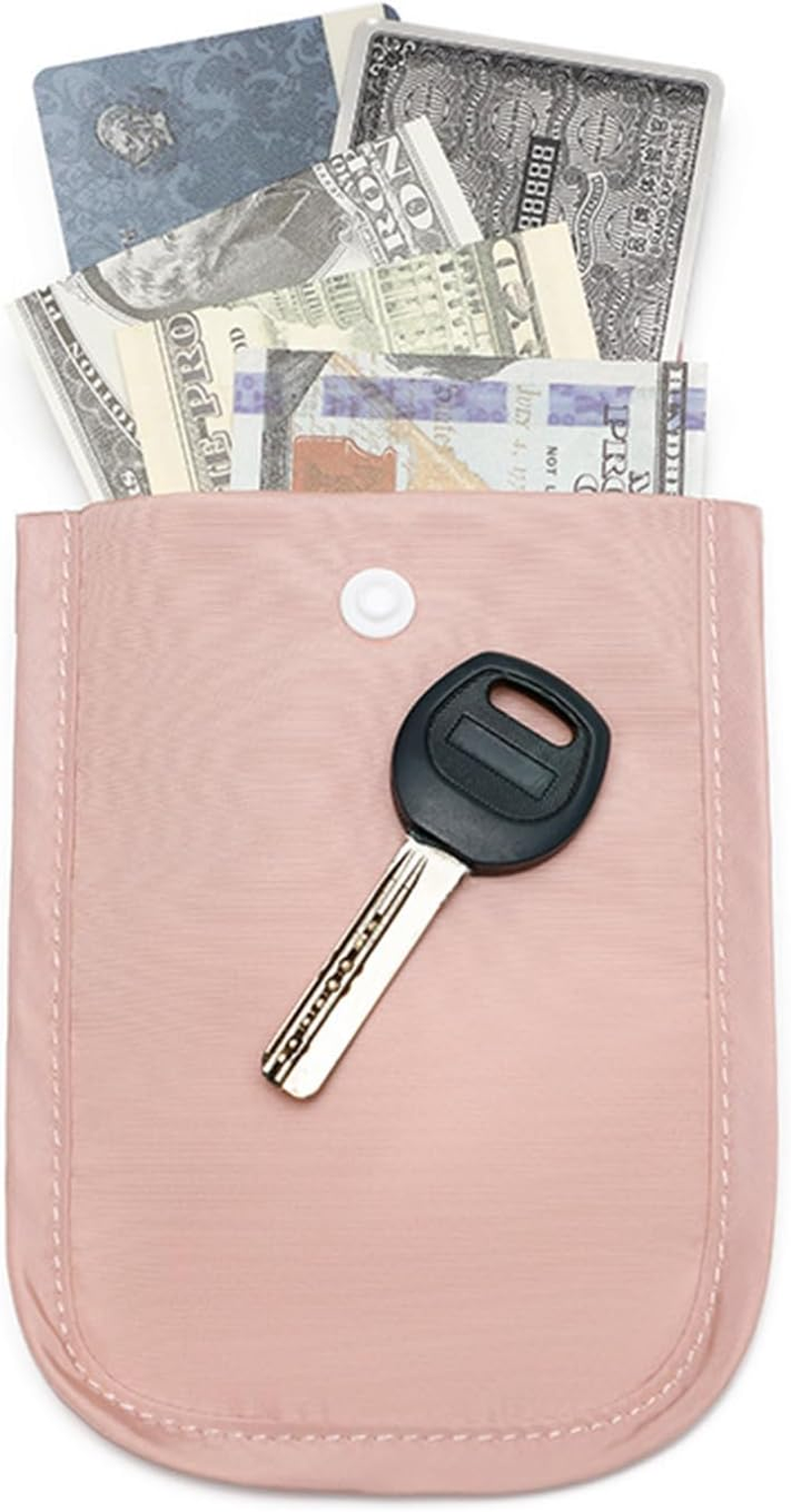 Bra Wallet Women Travel, Secret Stash Pocket with Adjustable Elastic Strap, Flap Small Storage Bag Outdoor Travel Lightweight Coin Purse Key Bags for Most Bra Sizes - Gray image number 4