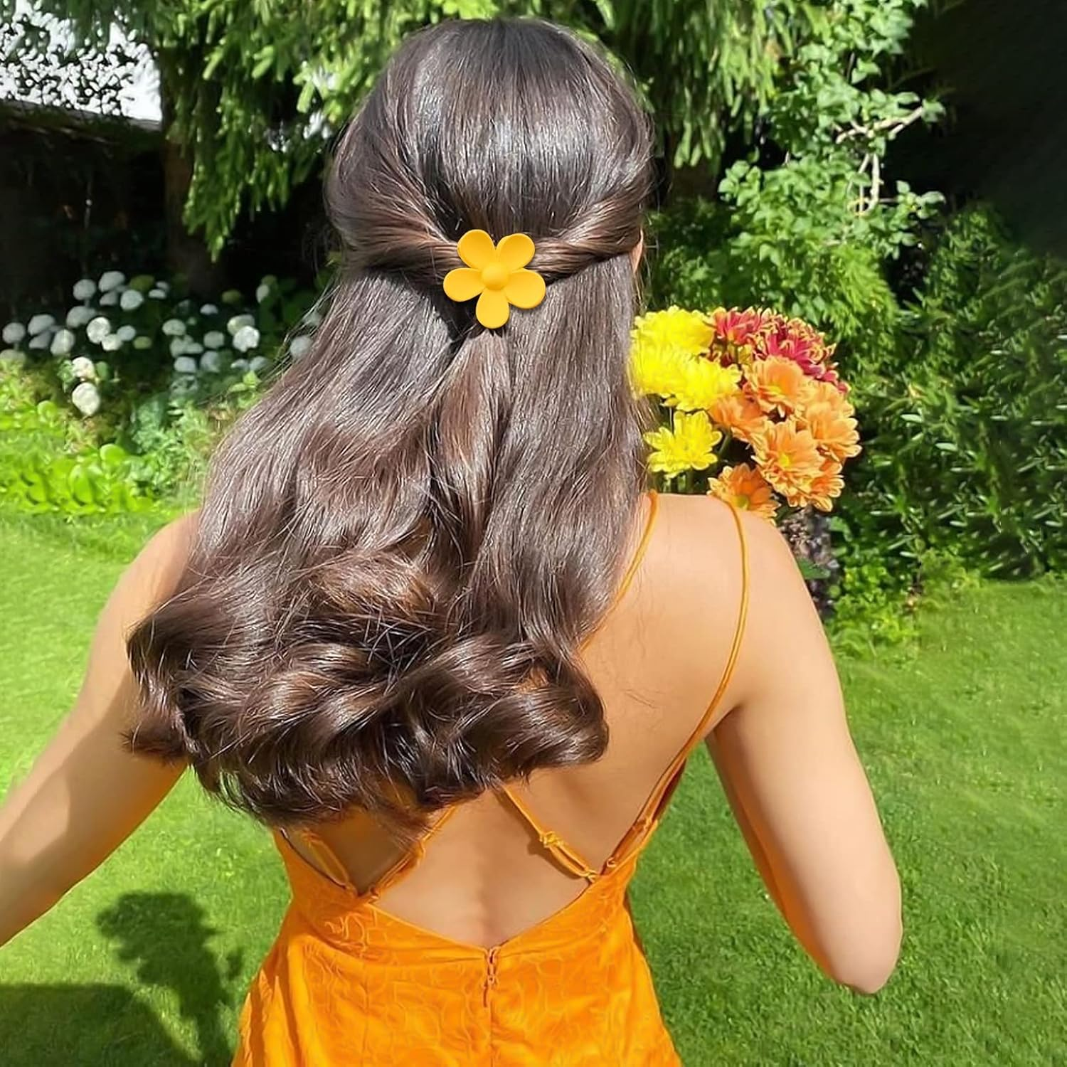 Rabbfit Pack of 10 Small Flower Hair Clips for Women, Girls and Kids - Non-Slip Hair Accessories for Thin/Medium Hair (10 Colors) image number 1