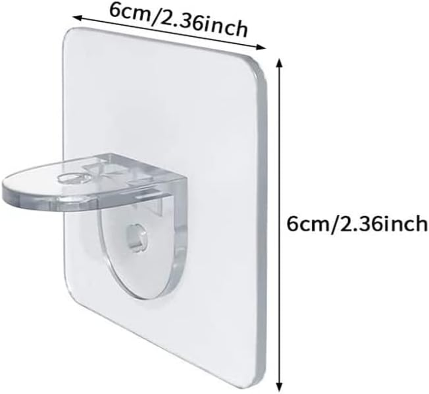 Tophomer 48PCS Adhesive Shelf Support Peg, L-Shaped Support, No Drill Wall Hangers, PP Plastic, Transparent, 6*6Cm, 5Kg Max Load image number 1