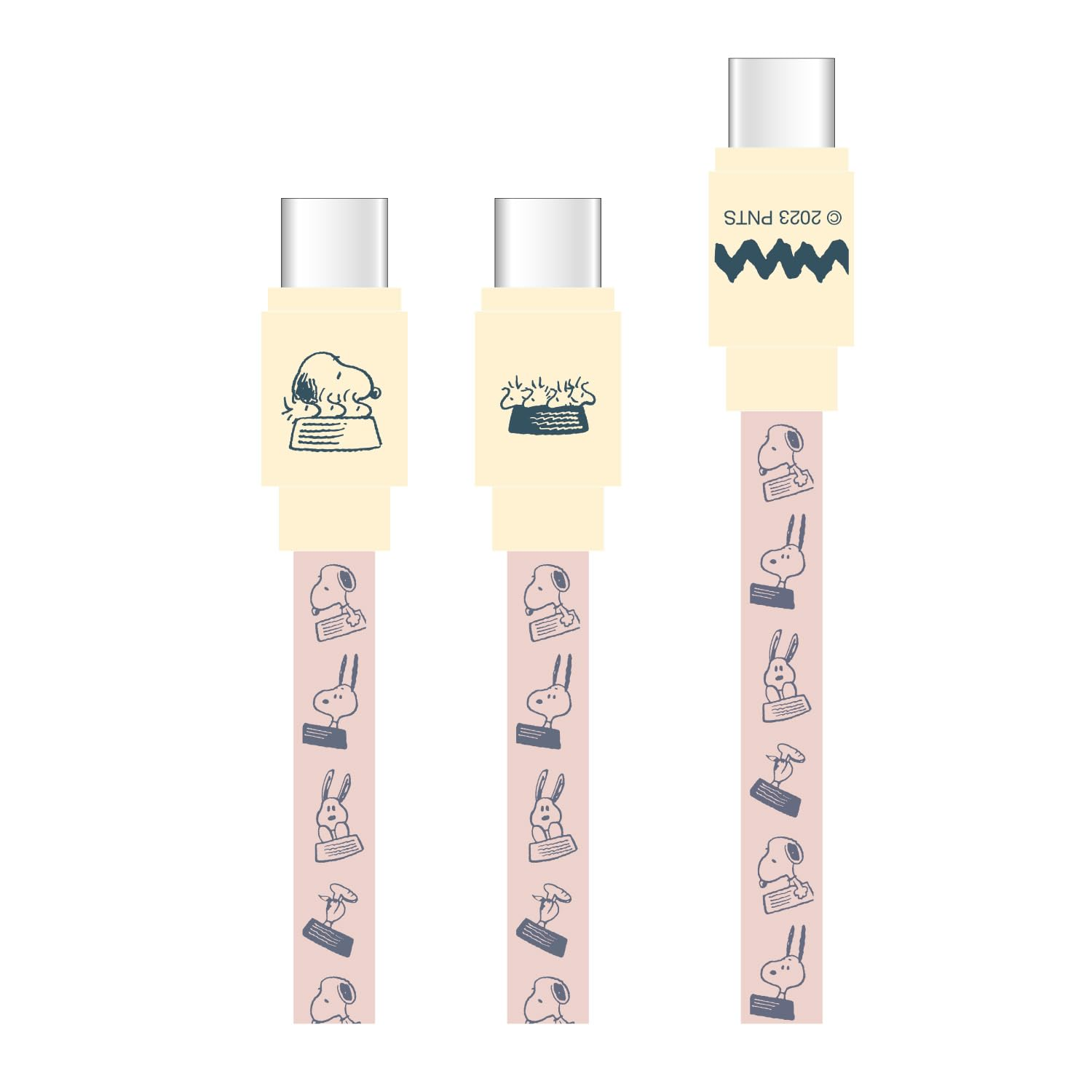 Gourmandies Peanuts Snoopy PD60W Compatible USB 2.0 Type C Cable Ivory SNGG-44IV