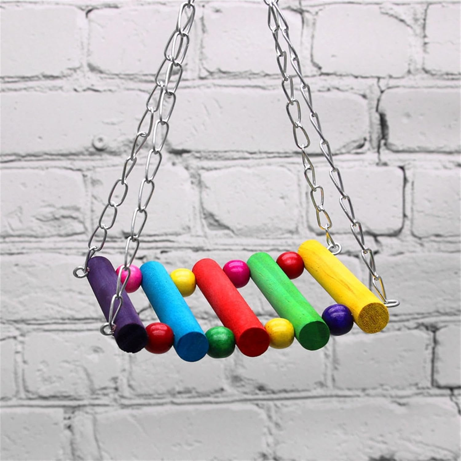 Bird Ladder Bridge Rainbow Bridge Hanging Toy, Safe Chew Toy, Cockatiel Cage Hammock Swing Toy for Hanging, Toy for Parakeets, Finches image number 4
