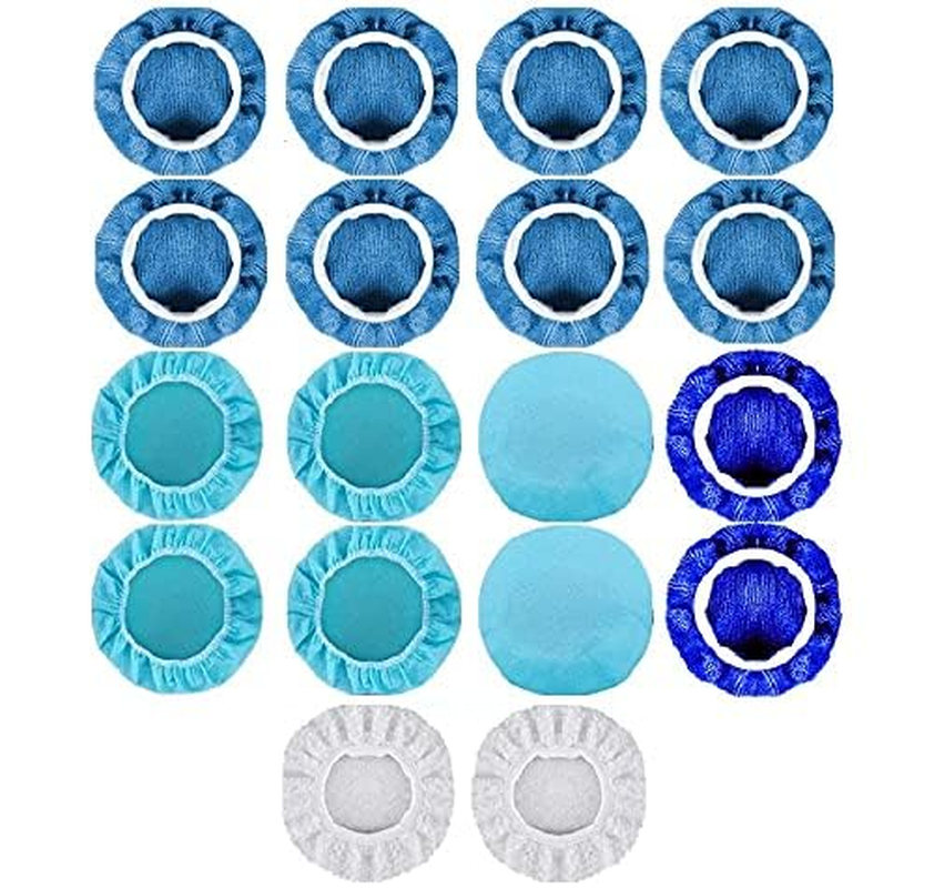 18 Pcs Polishing Bonnet,5-6 Inches Buffing Pads,6 Inch Polishing Pads, Car Buffer Bonnet, Car Wax Cover Kit, 8 Microfiber, 6 Non-Woven, 2 Woolen, 2 Coral Fleece for Orbital Buffer Polisher image number 6
