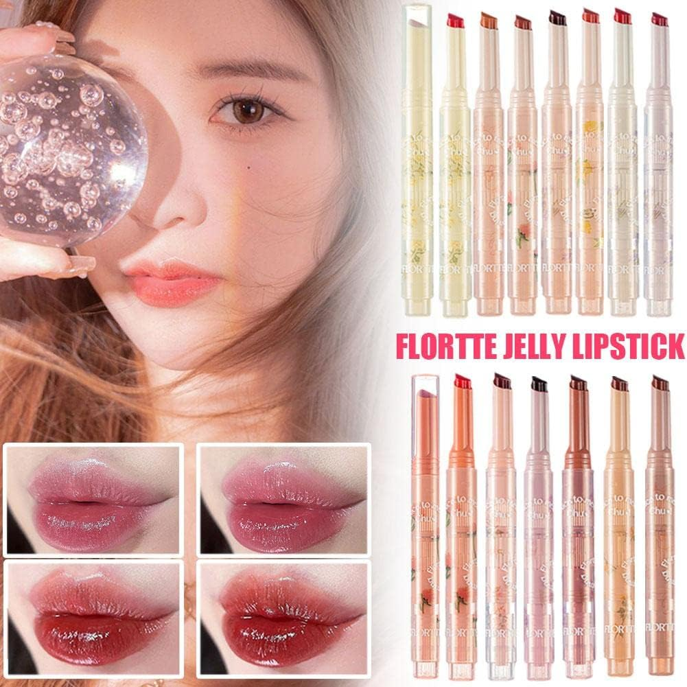 Flortte Jelly Lipsticks First Kiss Love Nice to Meet Chu Heart Shape. Moisturizing Lip Glaze for a Luscious Pout image number 3