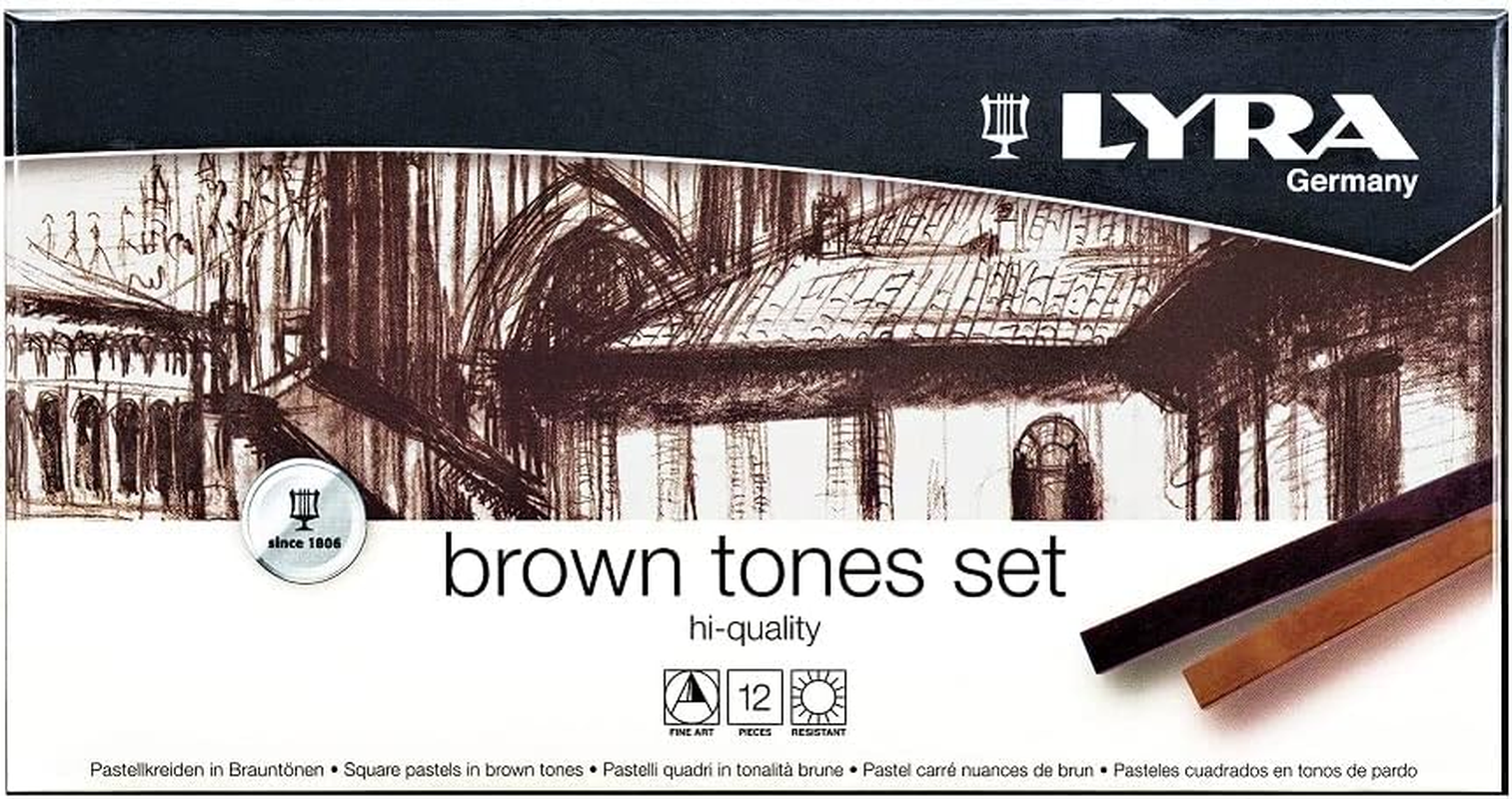 Lyra Polycrayon Soft Brown Tones Pastels Set (12 Pieces)