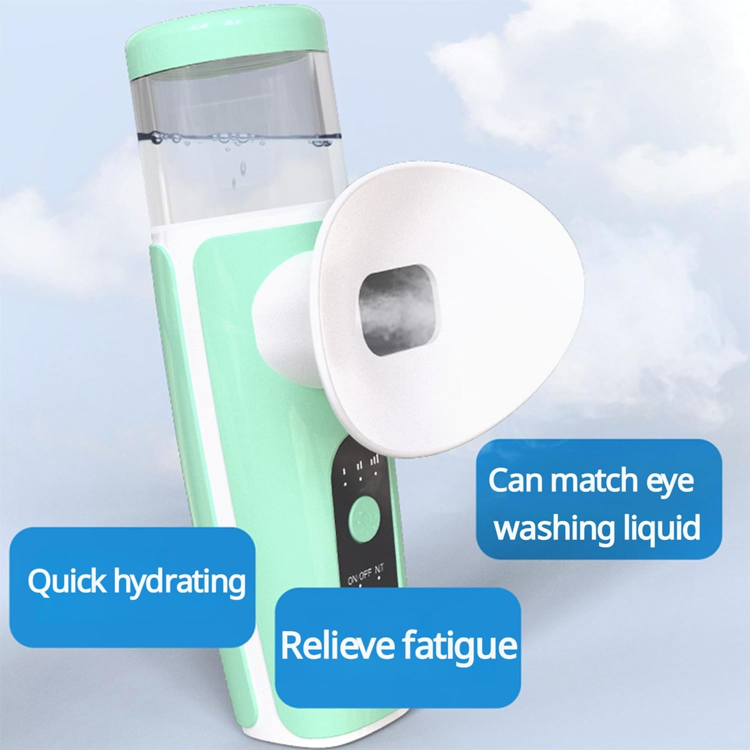 Eye Steamer for Dry Eyes,Heated Eye Mist Sprayer,Eye Treatment, Portable Heated Eye Masks,Mini Eye Moisturizing Cleaning Soothing Steamer,Electric Eye Mist Sprayer with Warm Compress for Home & Travel (Yellow) image number 6