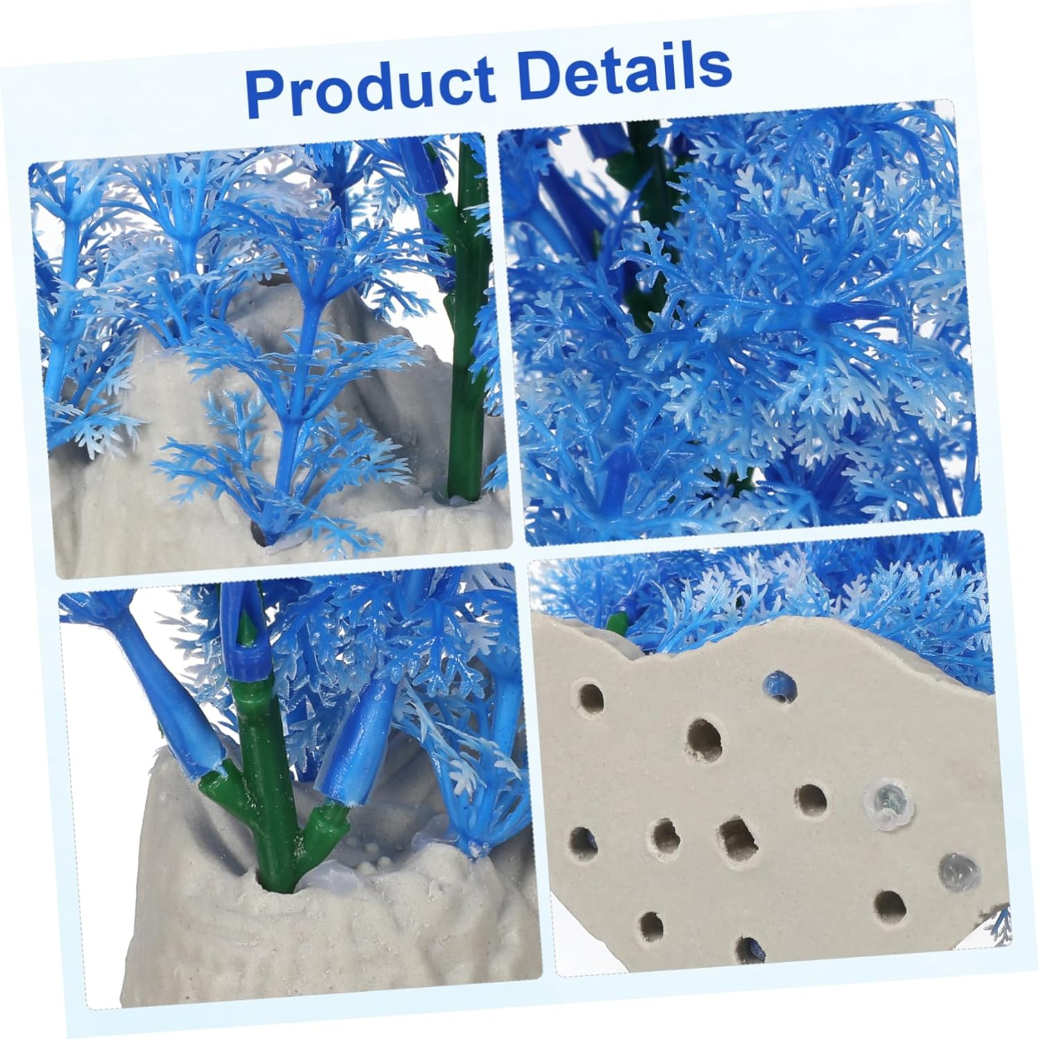 VANZACK Simulation Plant Faux Plant S Pet Aquarium Accessories Skull Cave for Aquarium Turquoise Fish Tank Ornament Simulation Water Grass Fish Tank Decorations Tall Grass Large image number 4