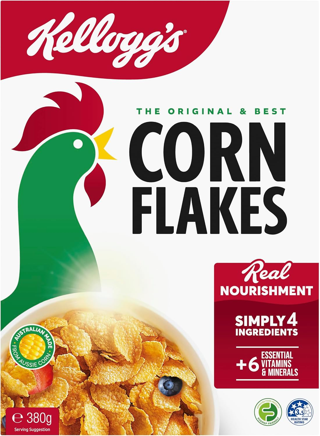 Kellogg'S Corn Flakes Original Breakfast Cereal, 380G image number 2