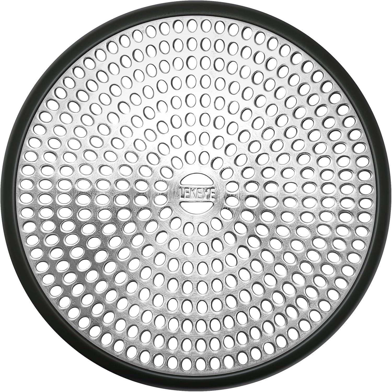 LEKEYE Shower Drain Hair Catcher | Strainer | Shower Stall Drain Cover | Bathroom Drain Protector Stainless Steel and Silicone(Black), LE8803