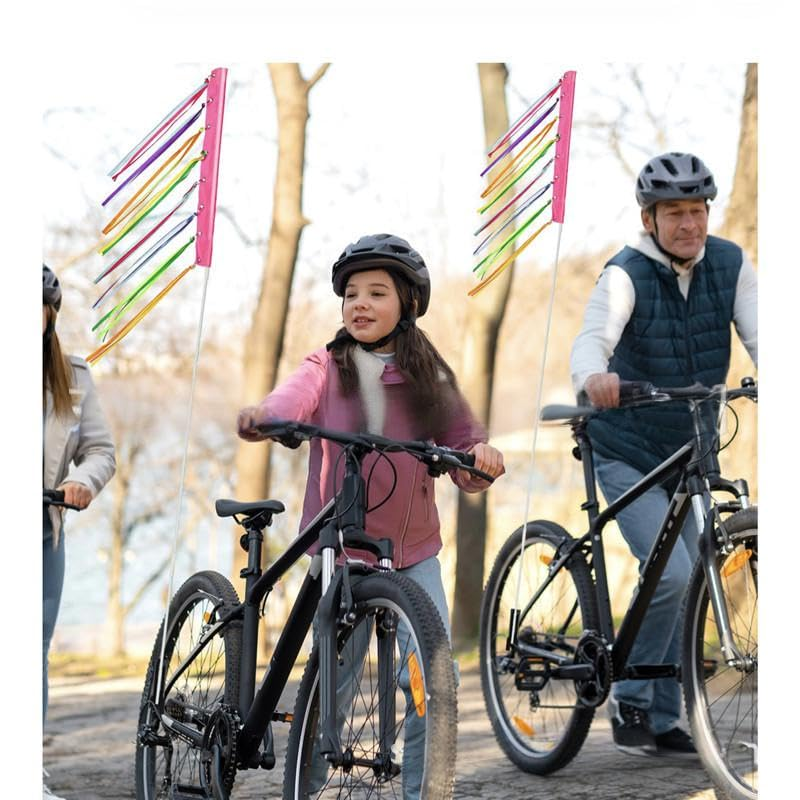 6Ft Adjustable Bicycle Safety Flag,Waterproof,Tear-Resistant Reflective Material for Improved Visibility, Suitable for Bicycles,Wheelchairs Etc (Bright Colours) image number 6