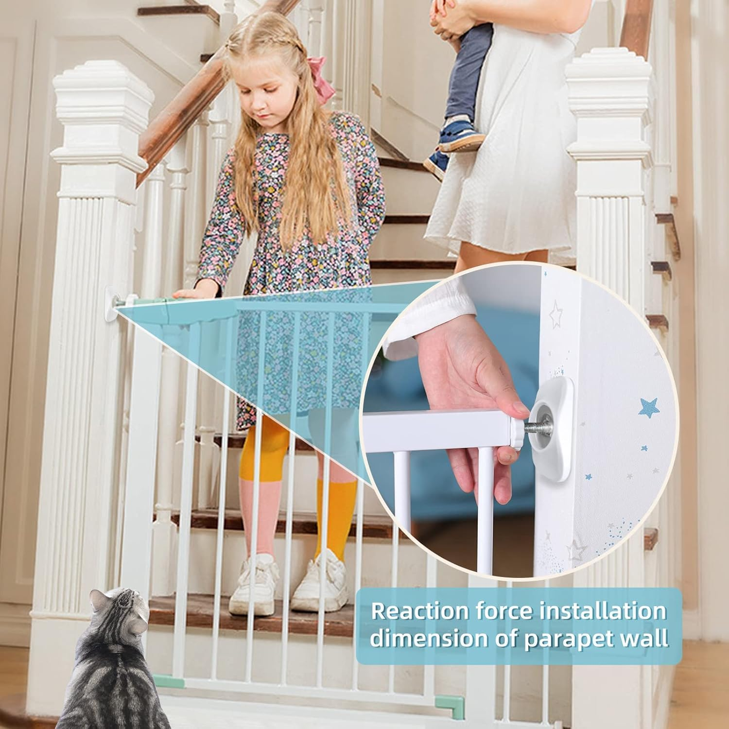 JIUDONE 4 Pack Baby Gate Wall Protector,Wall Saver Stair Gate Wall Protector for Baby Gate Extension Stair Gate Extension Baby Gate Wall Protector for Protecting Babies & Pets Safety - Rounded Corners image number 1