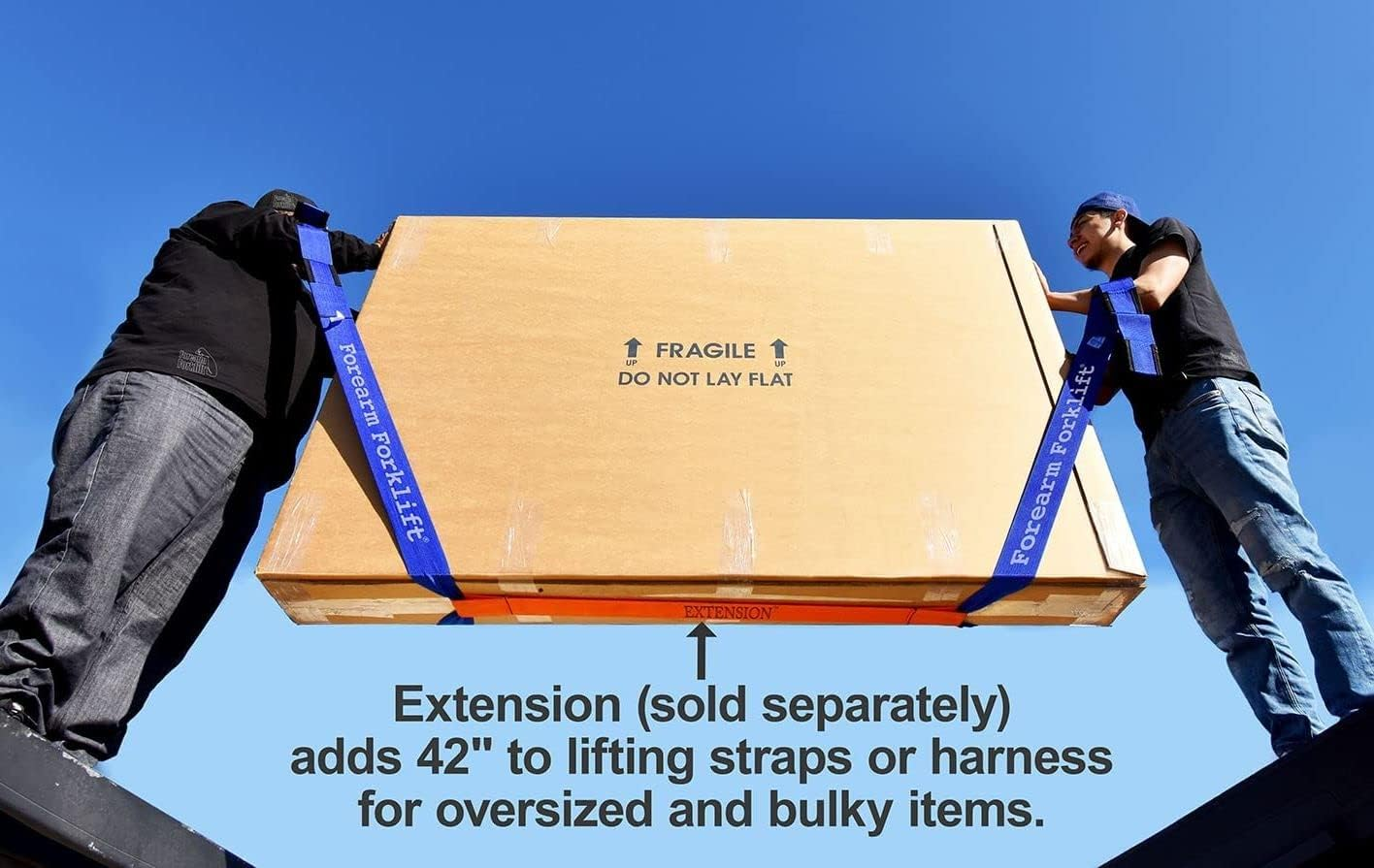 Forearm Forklift 2-Person Lifting and Moving Straps; Lift, Move and Carry Furniture, Appliances, Mattresses or Any Item up to 800 Lbs. Safely and Easily like a Pro, Orange image number 1