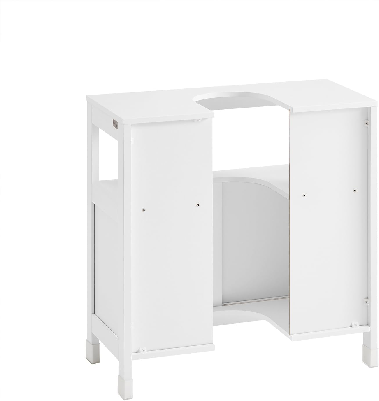 Sobuy under Sink Bathroom Cabinet with Storage Shelves and Double Doors, Freestanding Vanity Unit for Compact Bathrooms and Laundry Room, Organizer Furniture White FRG128-II-W image number 5