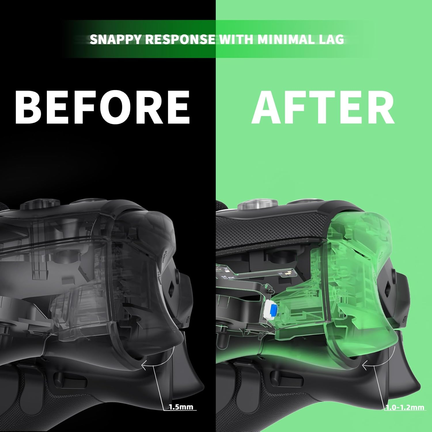 Extremerate Clicky Hair Trigger Stop Kit for Xbox Elite Series 2 Controller Shoulder Buttons, Ergonomic Tactile Switches LT RT Mouse Clicky Kit for Xbox Elite Series 2 Core Controller (Model 1797) image number 4