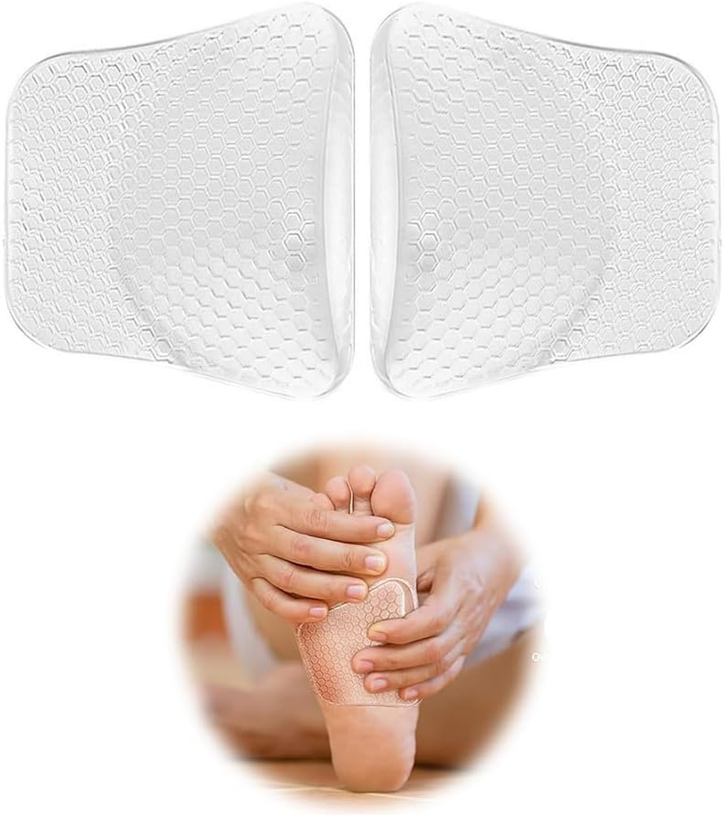 Arch Support Cushion Pads, 2 Pairs, Non-Slip Gel, Clear, Honeycomb Massage Design image number 1