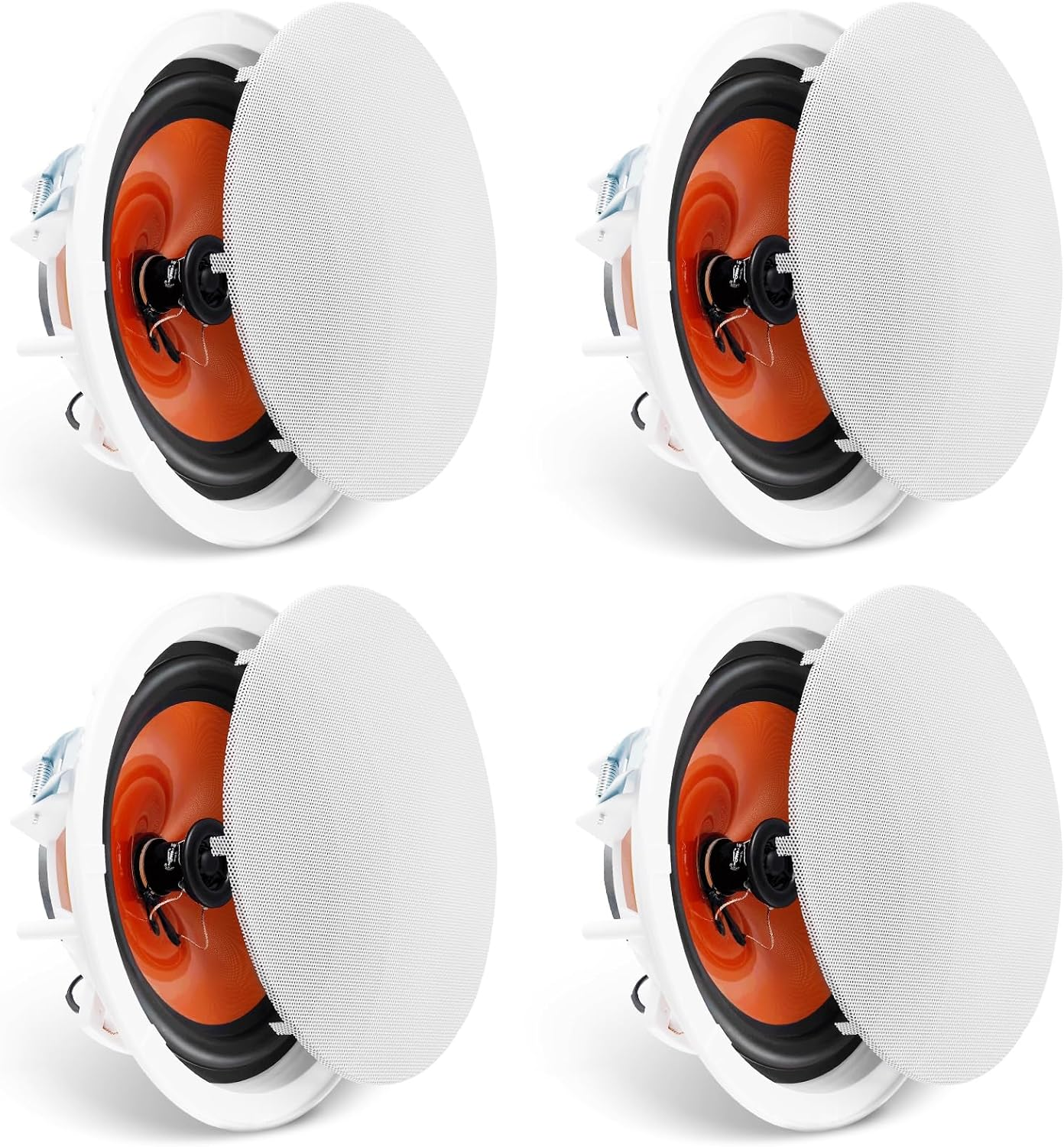 VEVOR 4 Pcs 8 Inch in Ceiling Speakers, 100-Watts, Flush Mount Ceiling & In-Wall Speakers System with 8&Omega;impedance 89Db Sensitivity, for Home Kitchen Living Room Bedroom or Covered Outdoor Porches image number 2