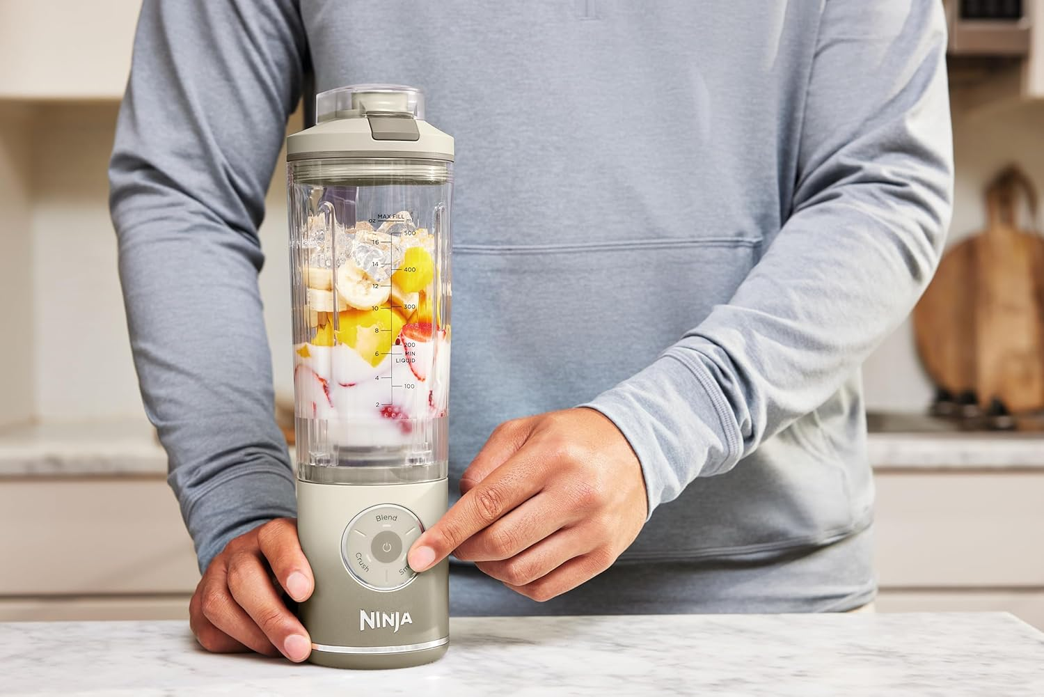Ninja Blast Max Cordless Portable Blender, Ivory Cream image number 5