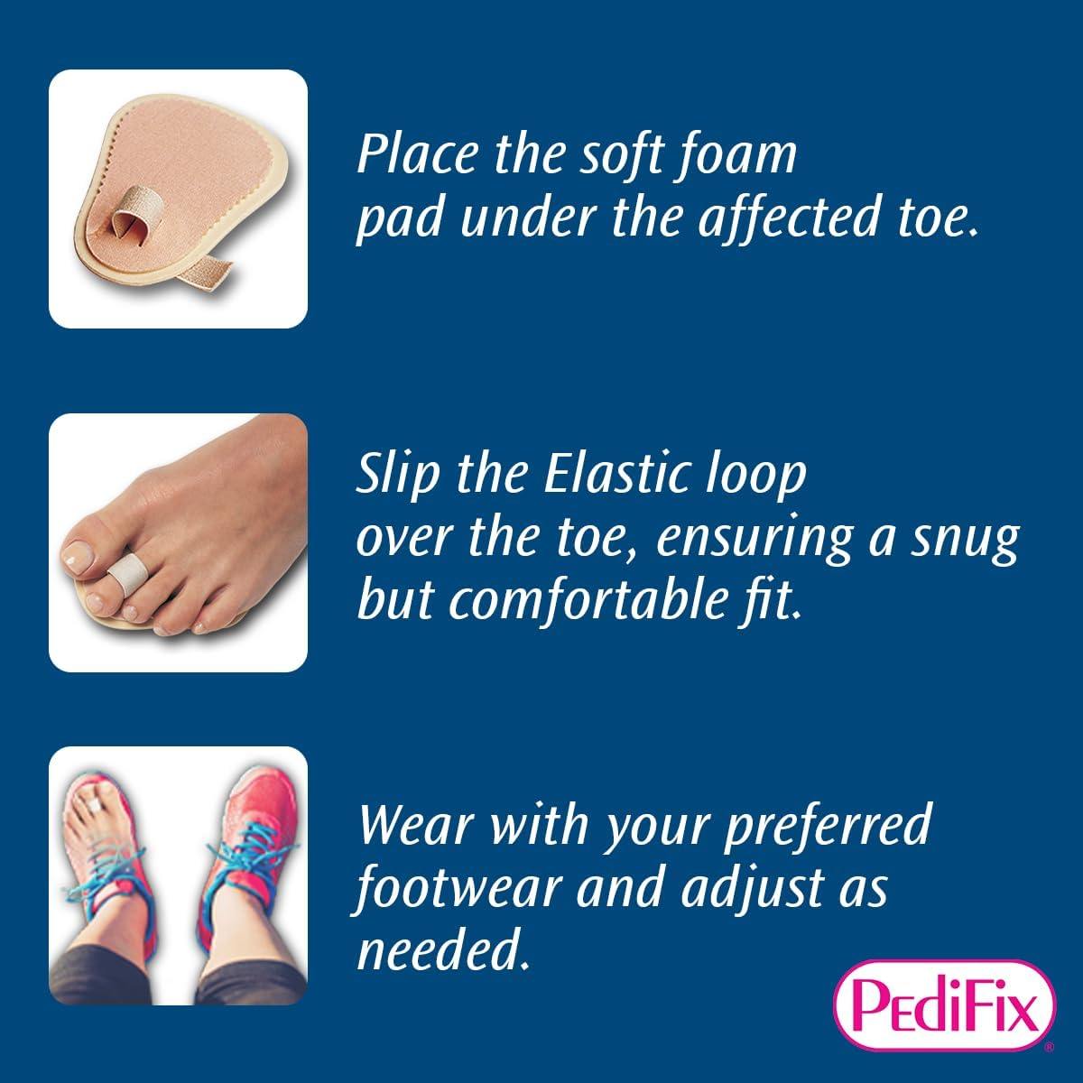 Pedifix Podiatrists' Choice Toe Straightener 3 Pack - One Size Fits Most image number 1