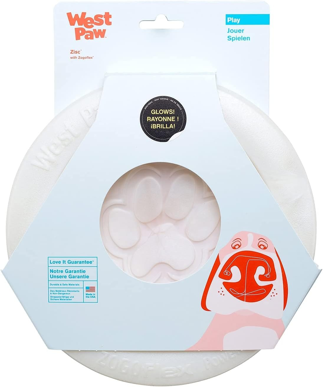 West Paw Zogoflex Zisc Durable Dog Frisbee Nearly Indestructible Flying Disc Dog Toy, 100% Guaranteed Tough, It Floats!, Made in USA, 6.5" Small, Ruby