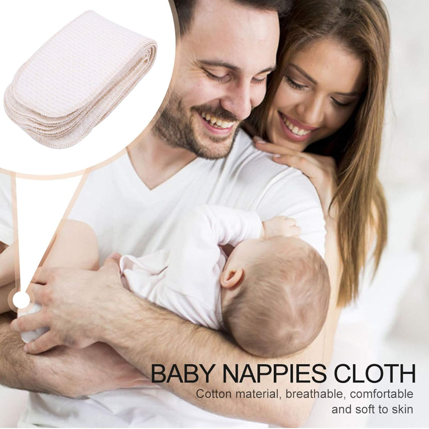 Diaper Liners 10Pcs Lot Breathable Cotton Baby Nappies Newborn Reusable Washable Insert Diaper Cloth Baby Nappy Liners image number 3