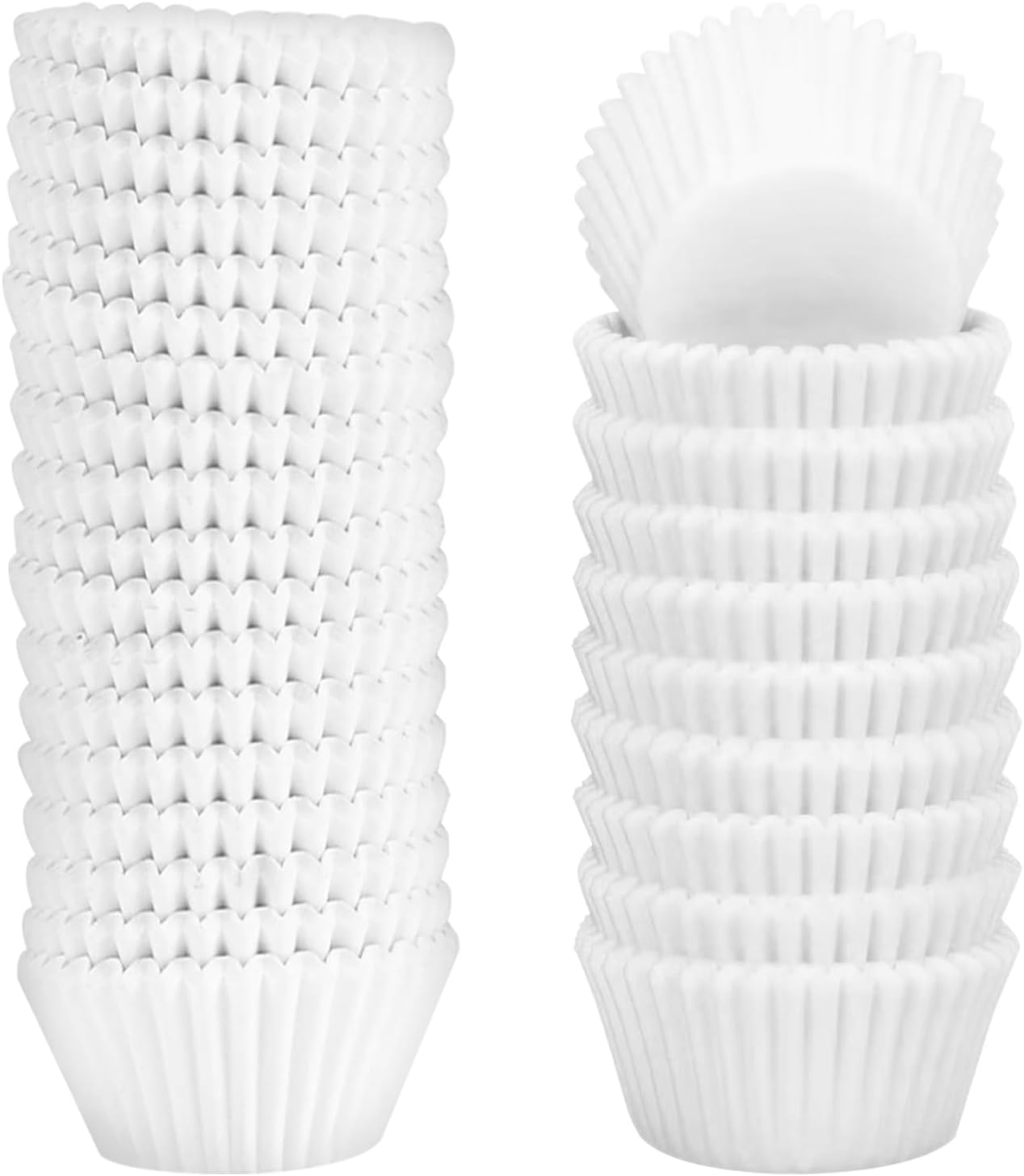 1000 Pcs White Mini Cupcake Liners, Greaseproof Small Muffin Liners Baking Cups, Disposable Candy Paper Cup Wrappers for Wedding Birthday Party (White)