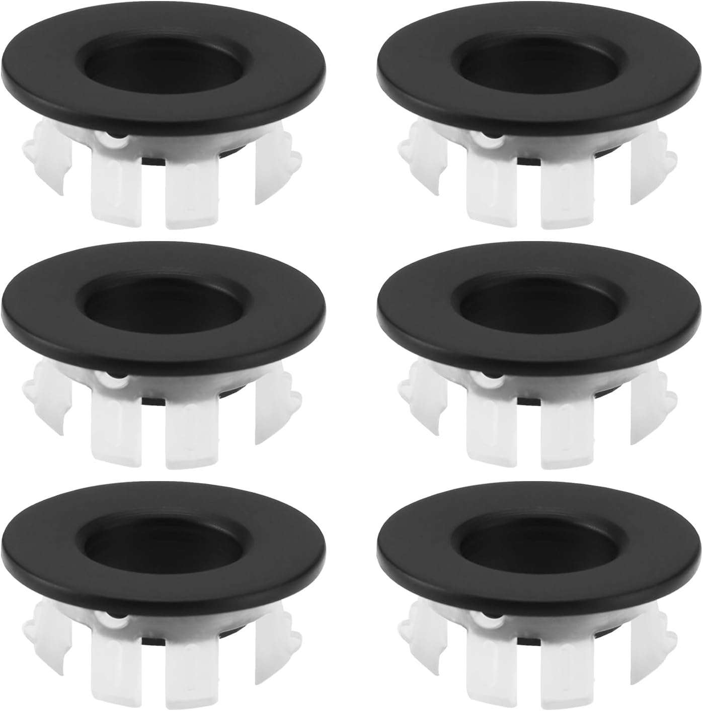 VGOL 6PCS Basin Sink Overflow Cover Black Brass Insert Hole Trim Cap Ring Kitchen Sink Decoration for Standard 22Mm to 24Mm Overflow Holes image number 1