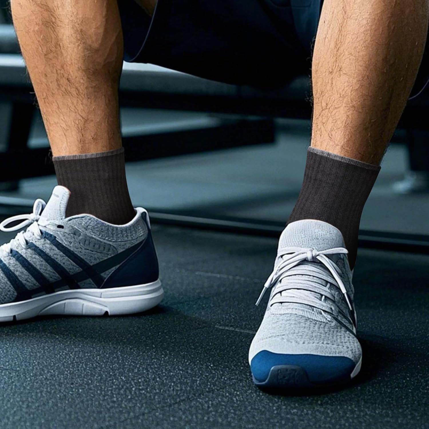 YUEDGE Mens Ankle Socks Breathable Cotton Quarter Socks for Men, Wicking Cushioned Running Socks Low Cut Performance Gym Tennis Athletic Socks, 5 Pairs image number 2