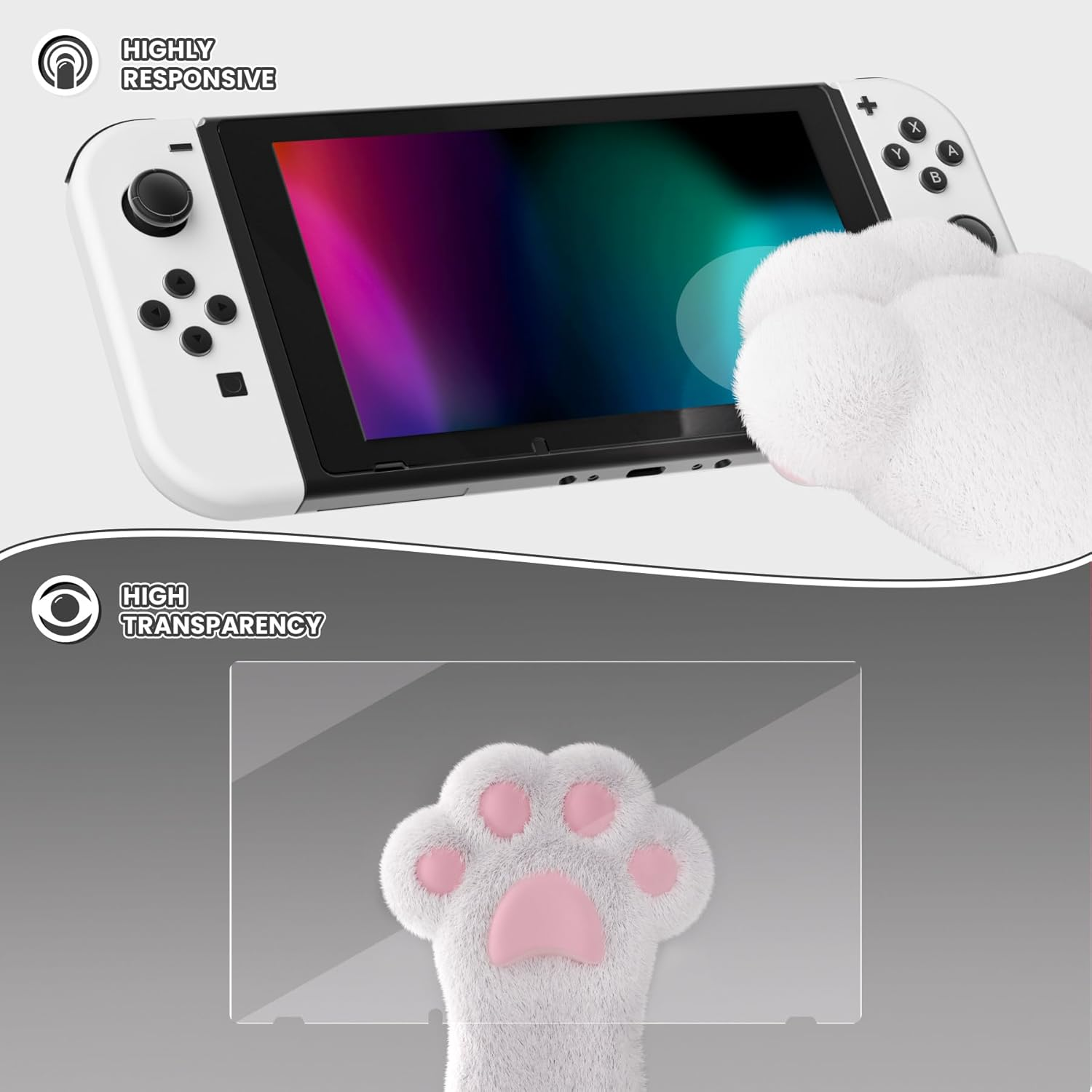 Extremerate 2 Pack Transparent Clear Border Transparent HD Clear Saver Protector Film, Tempered Glass Screen Protector for Nintendo Switch [Anti-Scratch, Anti-Fingerprint, Shatterproof, Bubble-Free] - Antique Yellow image number 5