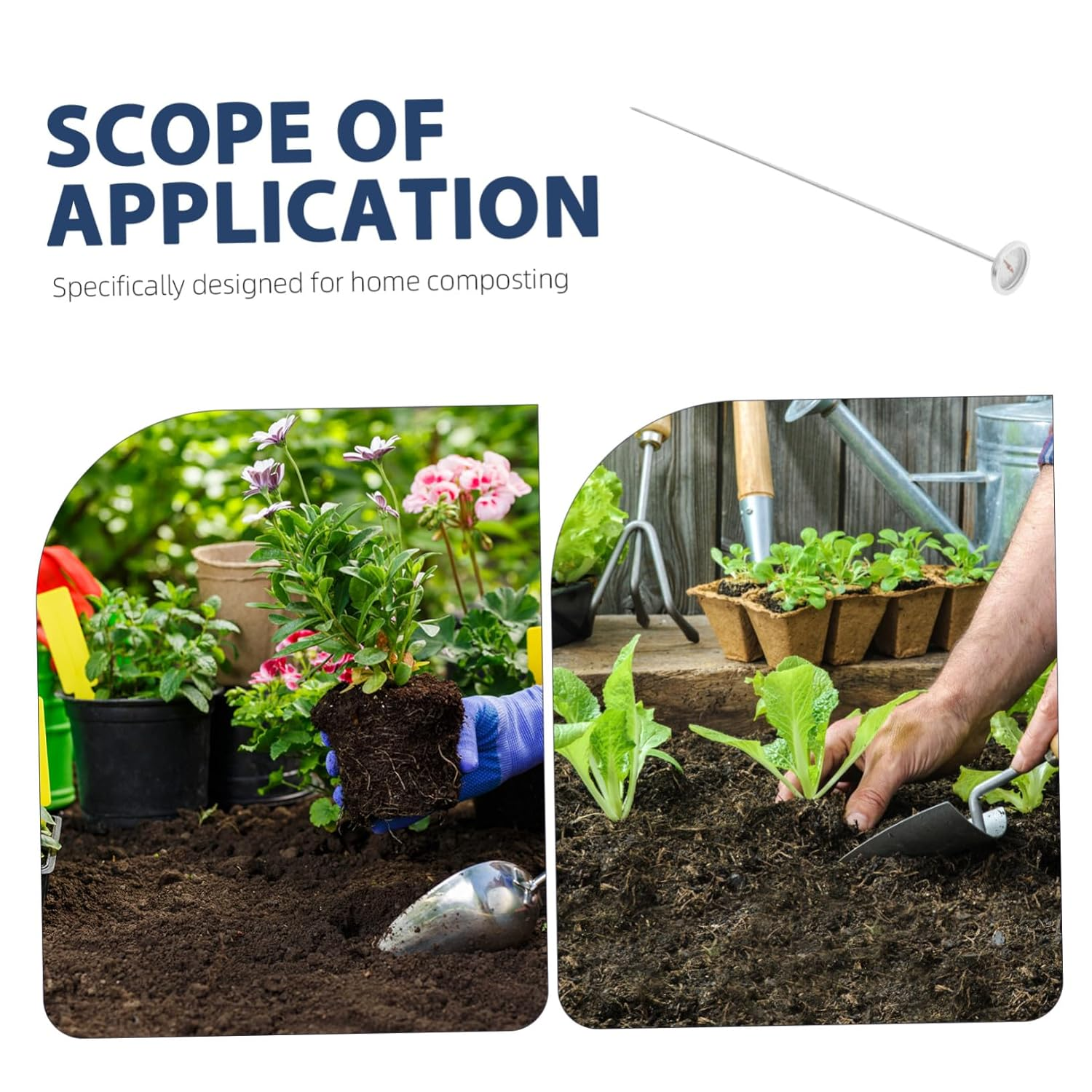 Portable Stainless Steel Soil Thermometer for Home Composting Probe Temperature Gauge for Accurate Lawn and Garden Soil Measurement image number 5