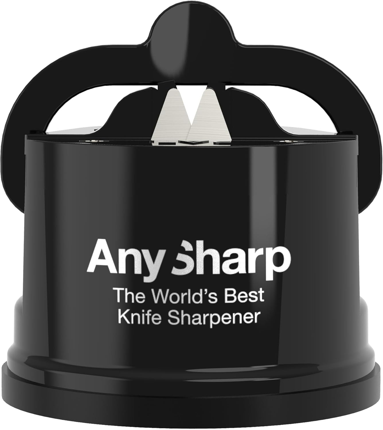 Anysharp Knife Sharpener, Hands-Free Safety, Powergrip Suction, Safely Sharpens All Kitchen Knives, Ideal for Hardened Steel & Serrated, World'S Best, Compact, One Size, Silver