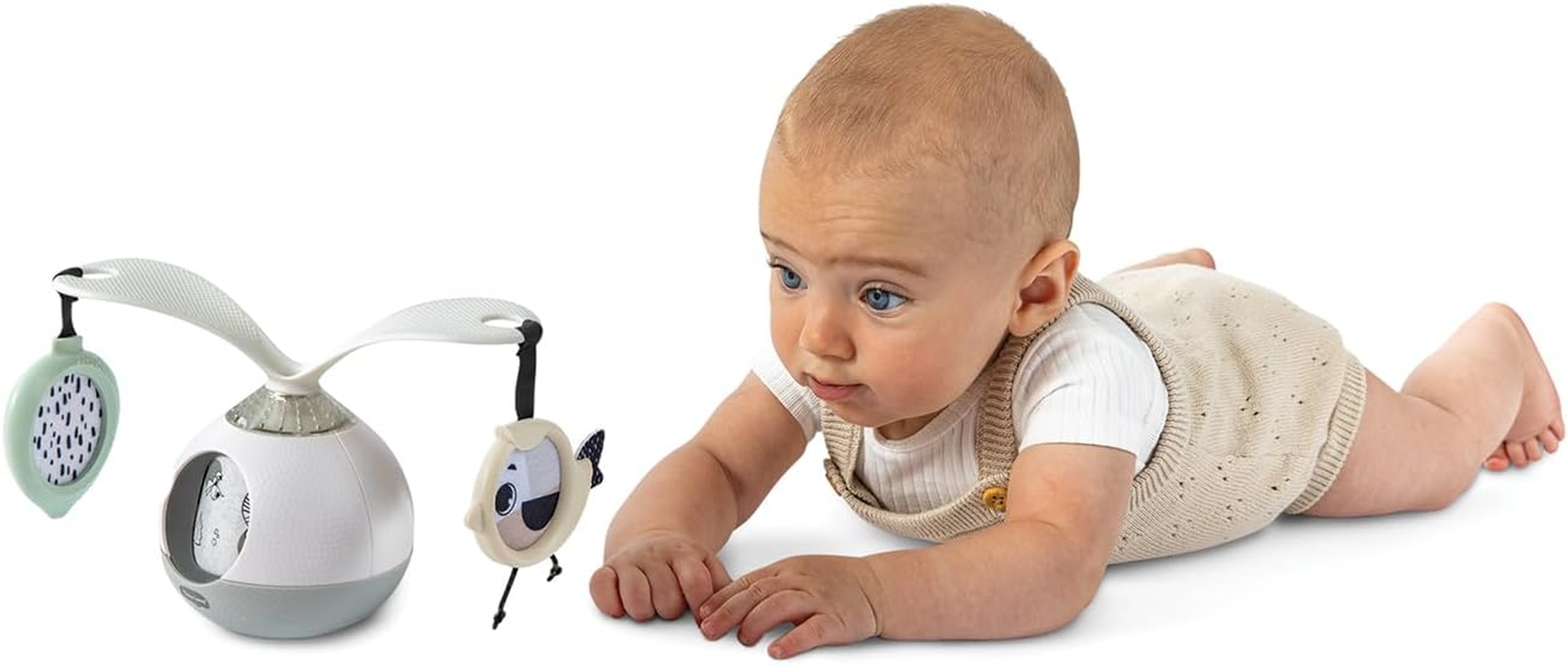 Tiny Love Black & White Decor Collection 2-In-1 Tummy Time Mobile Entertainer - Engaging & Portable Baby Gym with Music, Lights, and Peek-A-Boo Fun, Nursery Mobile, Take along Mobile image number 4