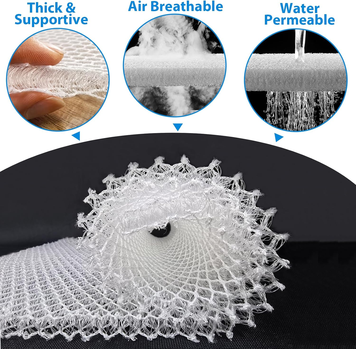 Esme L&H Mattress Underlay RV Ventilated Mattress, Super Breathable 3D Mesh Fabric Mattress Underlay for Standard Queen (60 * 80 In) image number 3