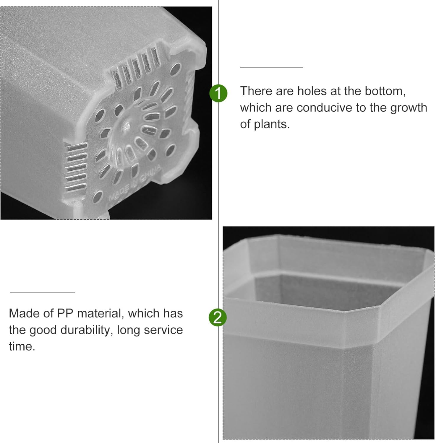 HANABASS 20Pcs Nursery Pots for and Plants Drainage for Optimal Growth and Lightweight for Indoor and Outdoor Gardening