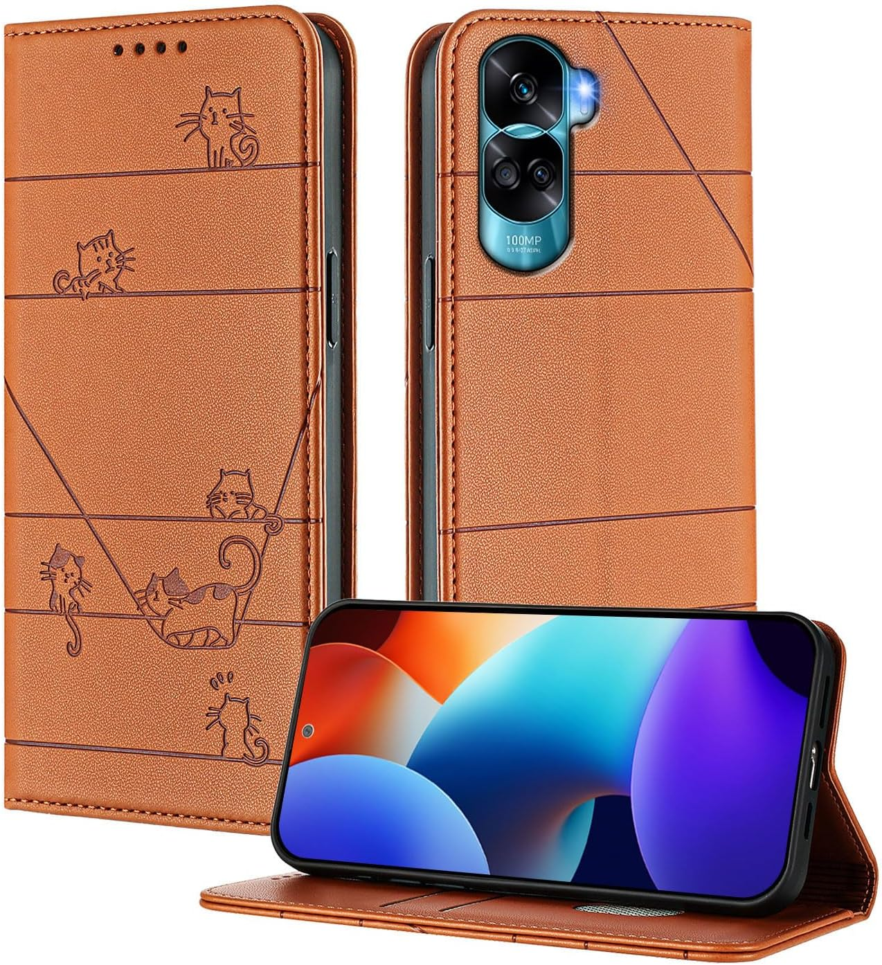 XINYEXIN Case for Xiaomi 15T 5G, PU Leather Mobile Phone Case with RFID Protection, Card Slots, Magnetic Flip Case with Stand, All-Round Protection - Black