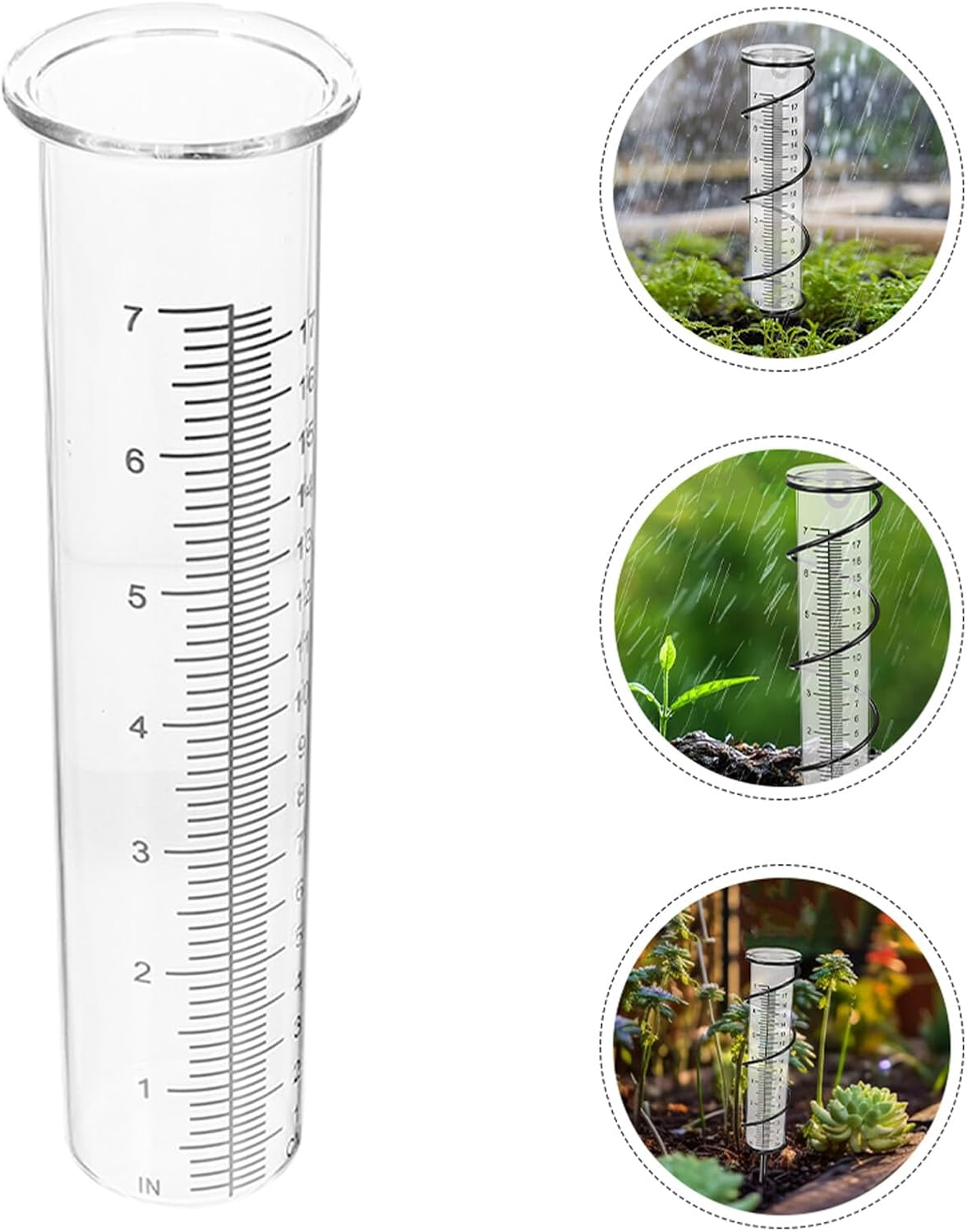 GANAZONO 3Pcs Plastic Rain Gauge Tubes Freeze Crack Resistant Accurate Garden Lawn Measurement Tool with Clear Numbers for Deck Outdoor Use image number 6