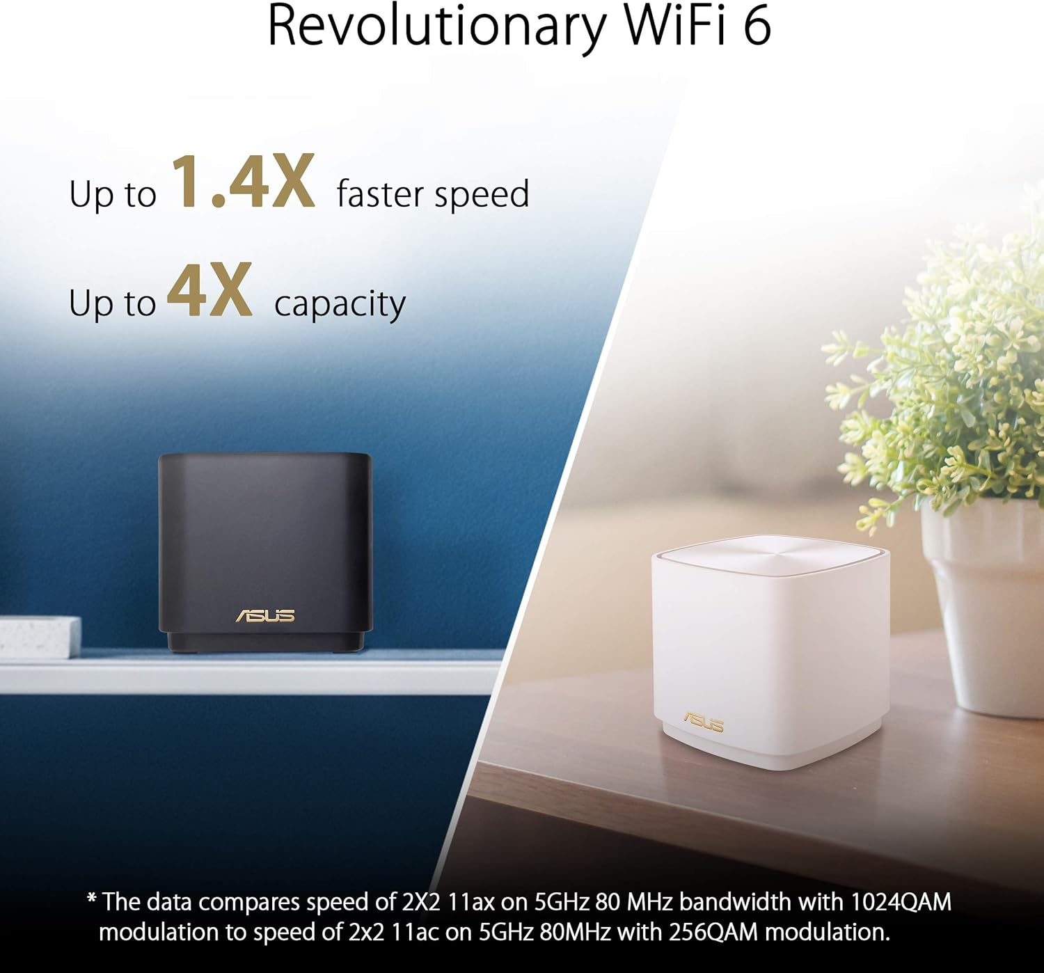 ASUS Zenwifi XD4 plus Set of 2 AX1800 Whole-Home Mesh Wifi 6 System (Up to 306 M&sup2; Cover, Aimesh, Aiprotection, Wall Mounting, App Control) White image number 1