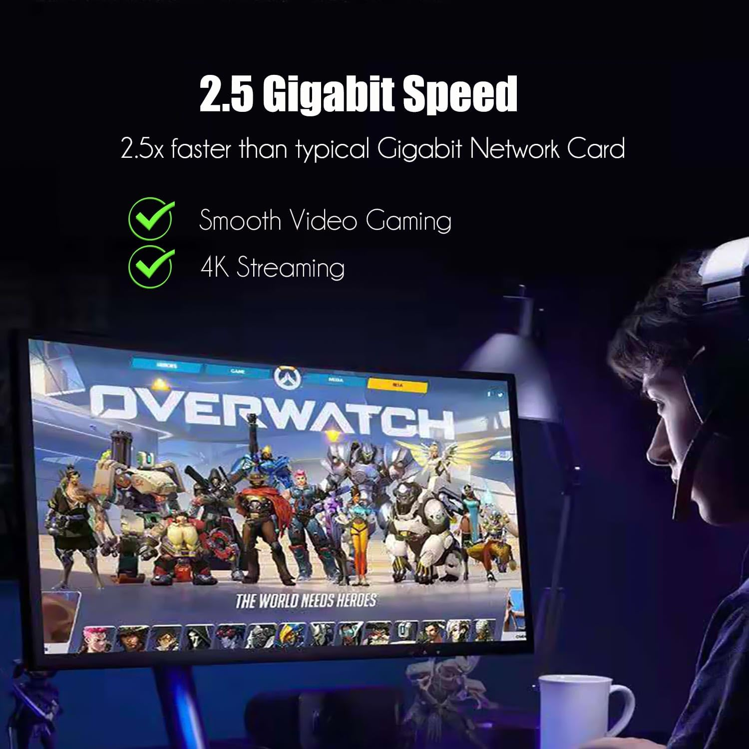 GLOTRENDS LE8445 4-Port 2.5Gb Pcie Network Card for Desktop PC, 2500/1000/100Mbps Gigabit Ethernet RJ45 LAN Port, PCIE X4 Interface, Regular & Low Profile Bracket