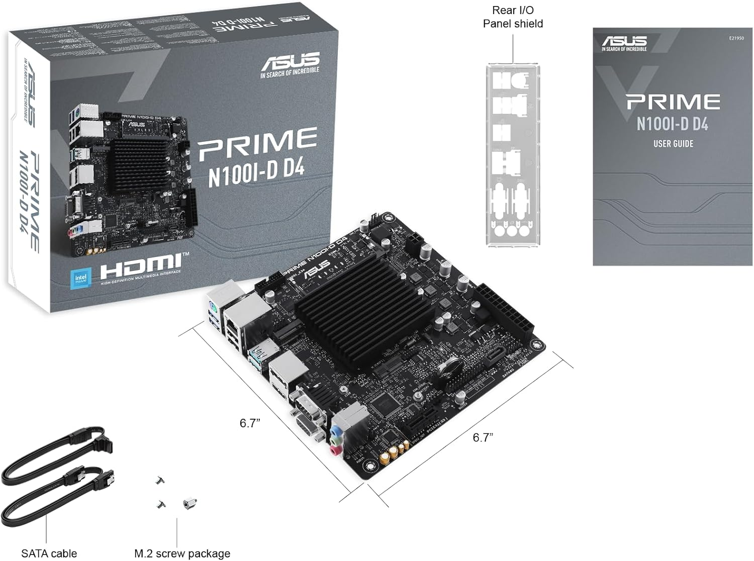 ASUS Prime N100I-D D4 Intel N100 Intel N100 Processor Pcie 3.0 USB 3.2 Gen 2 M.2 DDR4 Motherboard image number 1