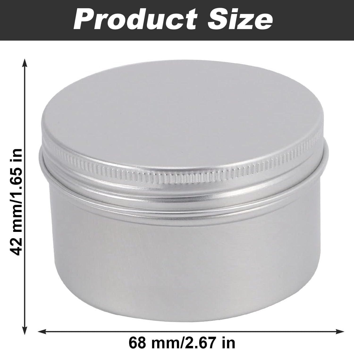 12Pcs 4Oz Metal Candle Tins, round Cans with Screw Lid for DIY Candle Making & Storage, Lotion Bars, Balms, Spices, Beard Balm (Silver) image number 2