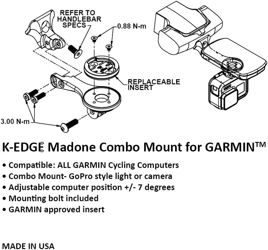 K-Edgegarmin Trek Madone Combo Mount, Black KE3100ICBK image number 2
